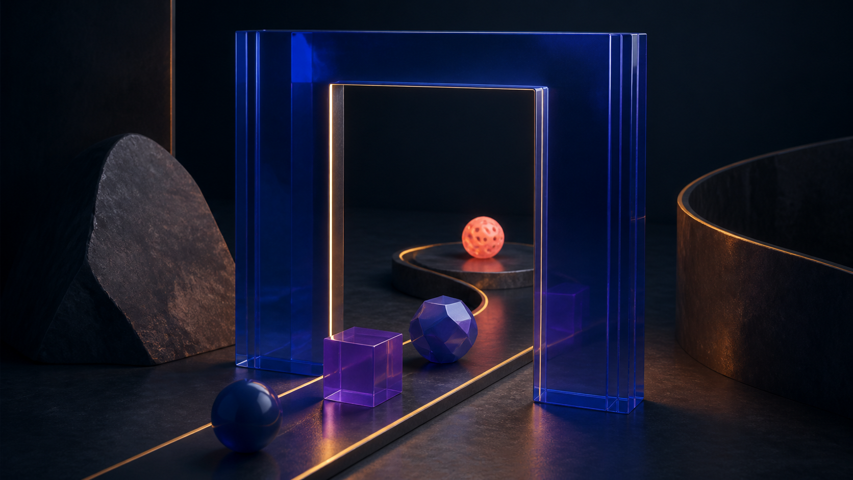Abstract violet and blue image representing bounded agent autonomy